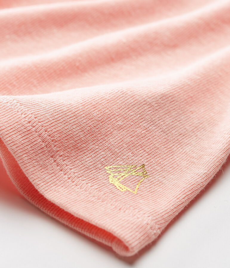 Blusa manga corta de algod&oacute;n/lino para beb&eacute; ni&ntilde;a rosa