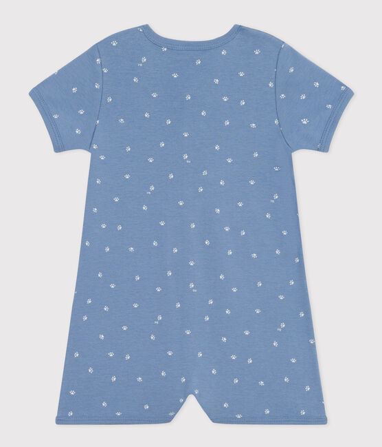Mono corto de algodón para bebé azul BEACH/ MARSHMALLOW