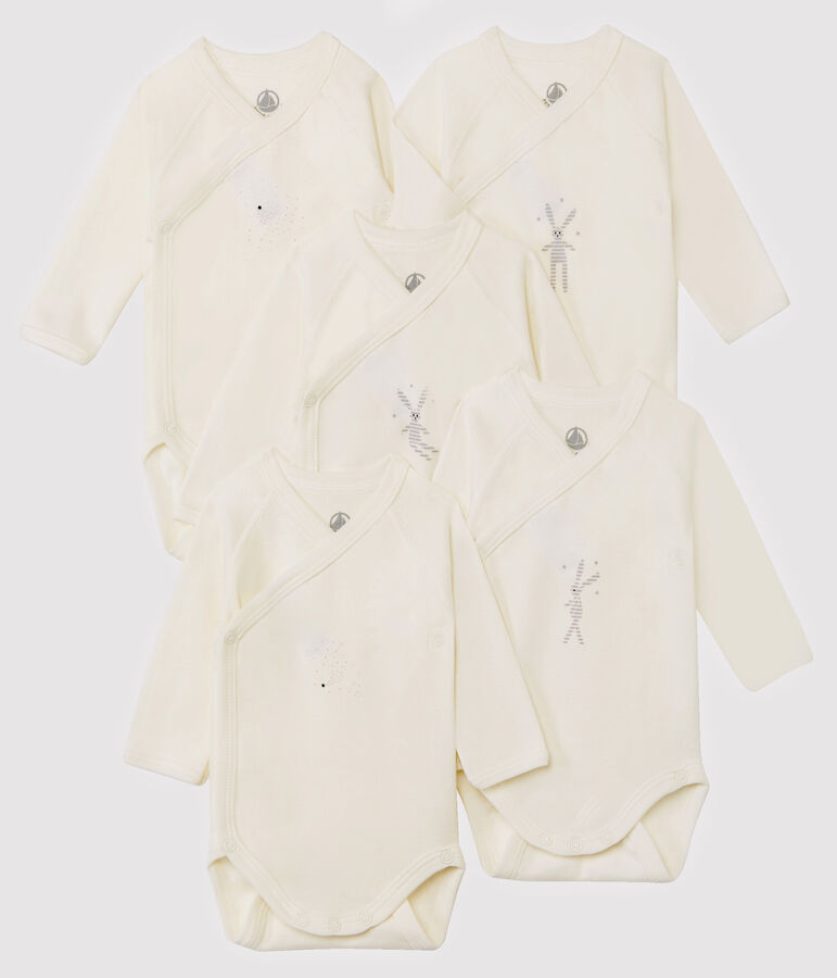 Lote de 5 bodies de nacimiento de manga larga para beb&eacute; variante 1