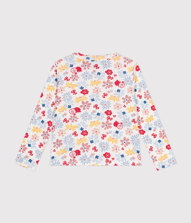 C&aacute;rdigan de algod&oacute;n de ni&ntilde;a blanco/multicolor