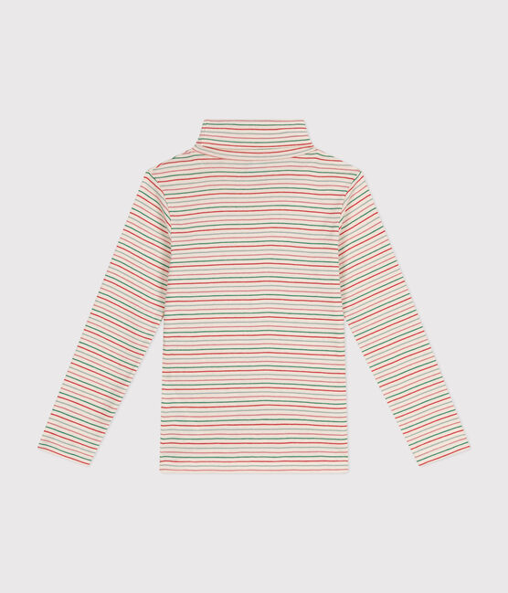 Camiseta de cuello alto de algodón para niña blanco AVALANCHE/ MULTICO