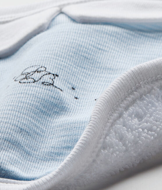 Babero forrado bebé niño azul FRAICHEUR/blanco ECUME