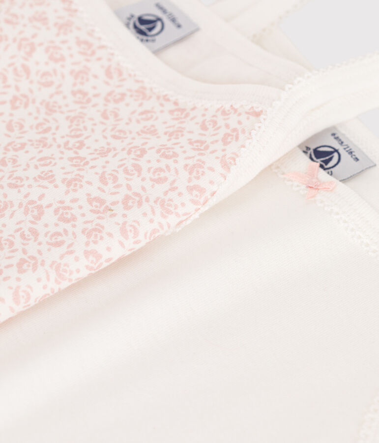 Juego de 2 camisetas de tirantes infantiles de algod&oacute;n con flores multicolor