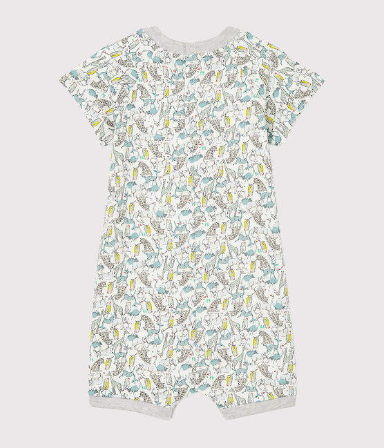 Mono corto estampado para bebé niño blanco MARSHMALLOW/blanco MULTICO