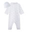 Pijama para bebé niño con estampado de estrellas blanco ECUME/marron SHITAKE