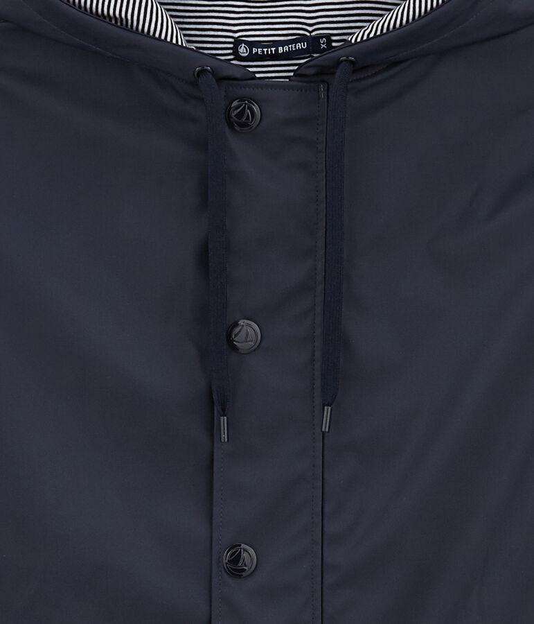 Chubasquero ic&oacute;nico de material reciclado y algod&oacute;n org&aacute;nico azul SMOKING