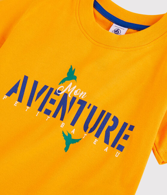 Camiseta de manga corta de punto de niño amarillo TEHONI