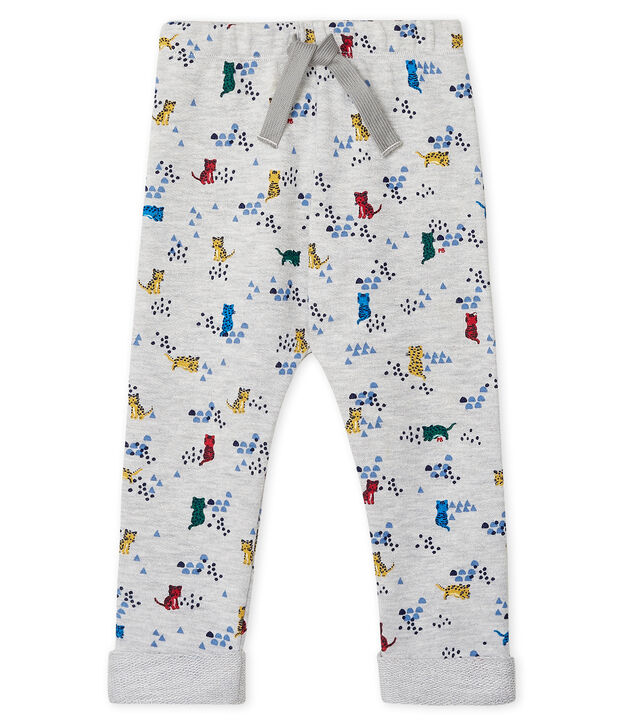 Pantal&oacute;n de mulet&oacute;n estampado para beb&eacute; ni&ntilde;o gris/multicolor