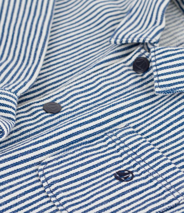 Chaqueta infantil de algod&oacute;n a rayas azul/blanco
