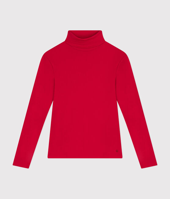 Camiseta Iconique de cuello vuelto de algodón para mujer rojo CORRIDA