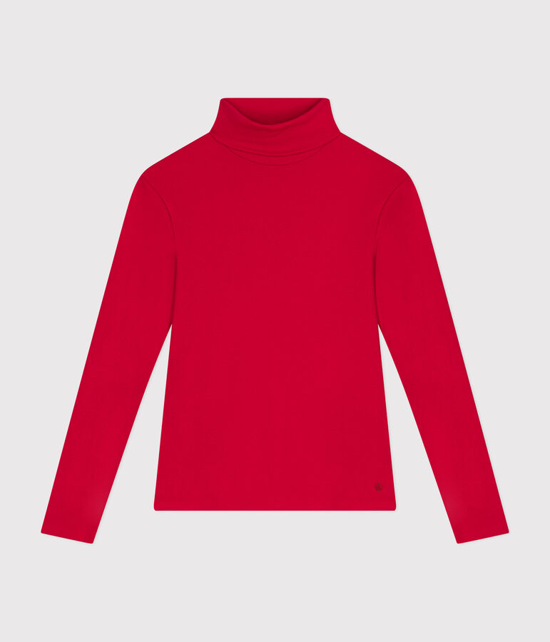 Camiseta Iconique de cuello vuelto de algod&oacute;n para mujer rojo