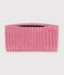 Braga de cuello lisa de punto tricotado con forro polar para beb&eacute; rosa