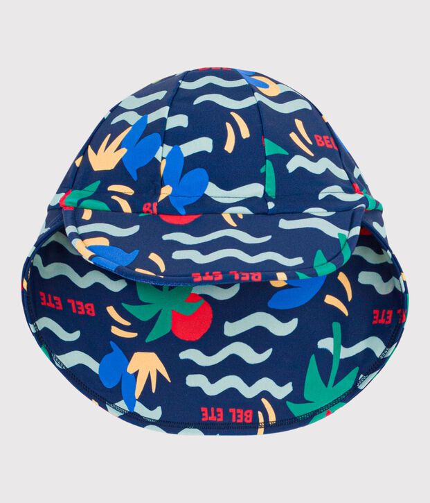 Sombrero con protecci&oacute;n frente a los rayos UV y estampado de ola para beb&eacute; azul/multicolor