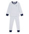 Pyjama garçon en milleraies gris POUSSIERE/blanco LAIT