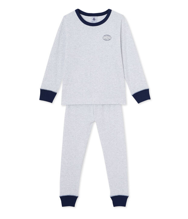 Pyjama gar&ccedil;on en milleraies gris/blanco