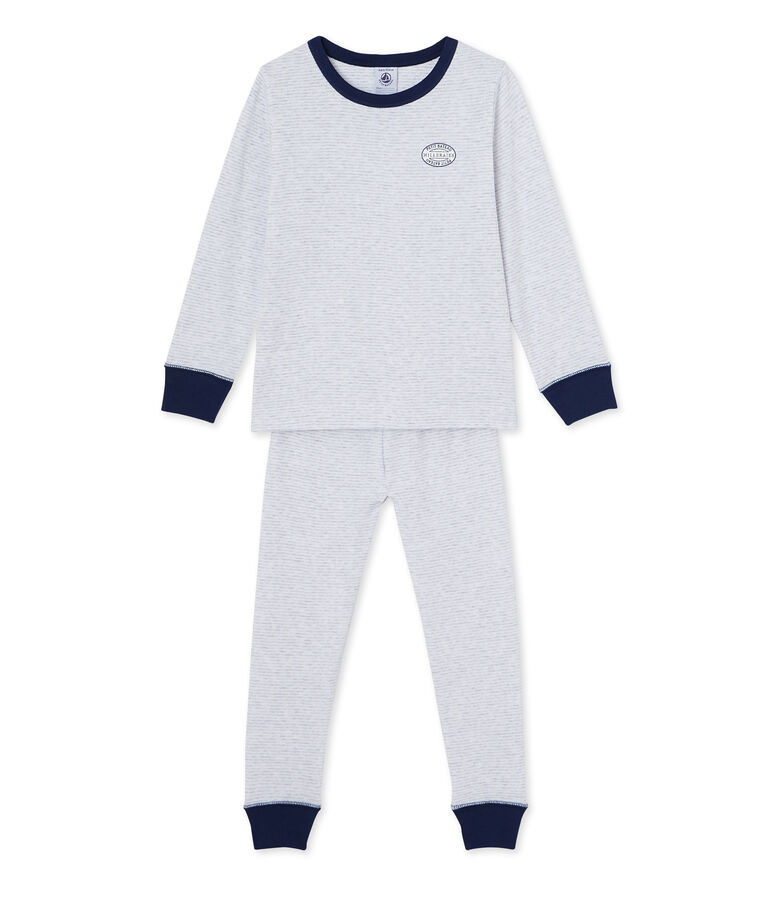 Pyjama gar&ccedil;on en milleraies gris/blanco