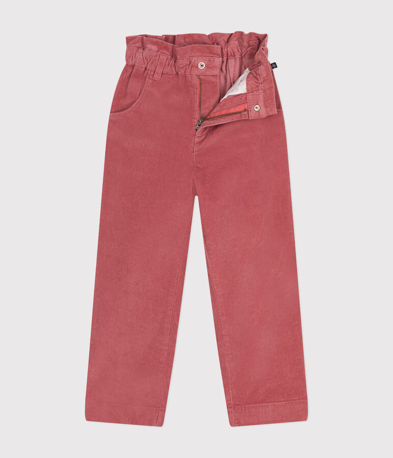 Pantal&oacute;n de terciopelo para ni&ntilde;a rosa