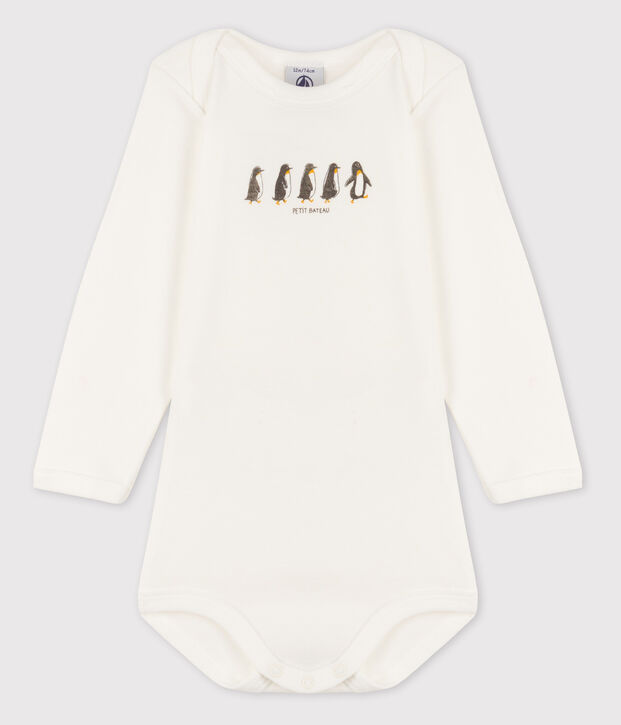 Bodi de manga larga para beb&eacute; ni&ntilde;a blanco/amarillo