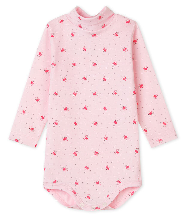 Body de manga larga con cuello redondo para beb&eacute; unisex rosa/rosa