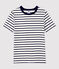 Camiseta LA ICONICA de algodón con cuello redondo para mujer blanco MARSHMALLOW/azul SMOKING