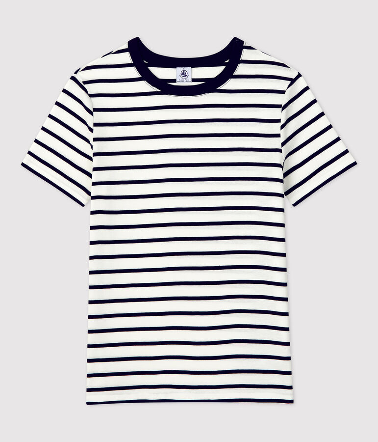 Camiseta LA ICONICA de algod&oacute;n con cuello redondo para mujer blanco/azul