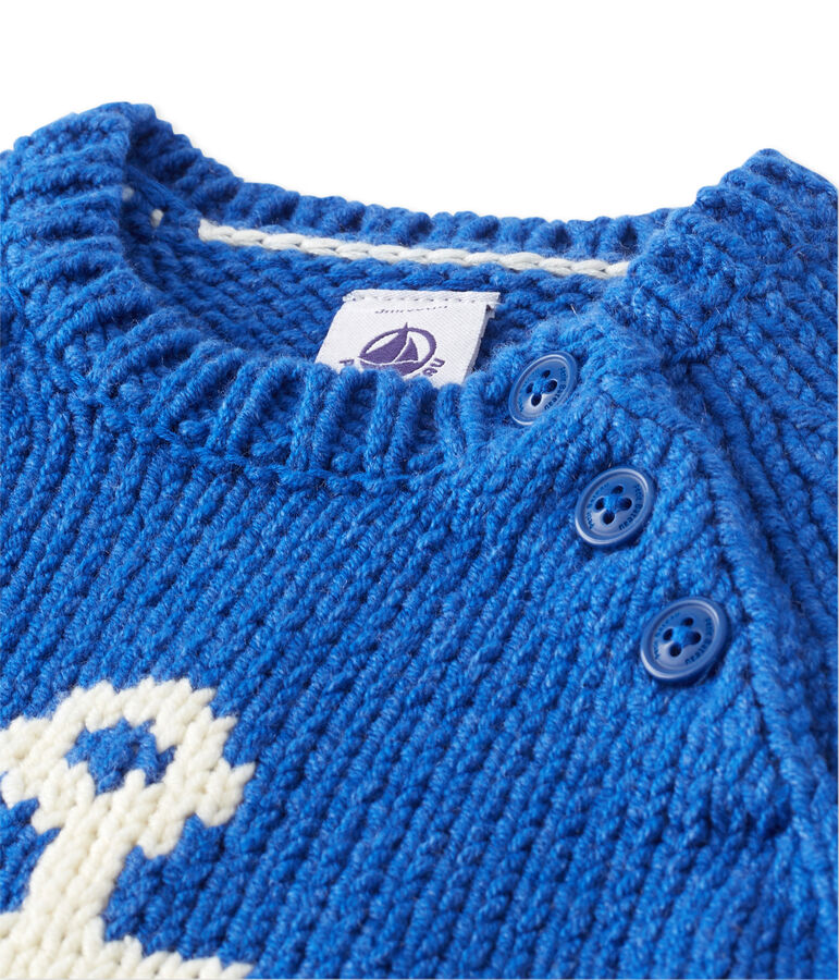 Jersey en jacquard beb&eacute; ni&ntilde;o azul