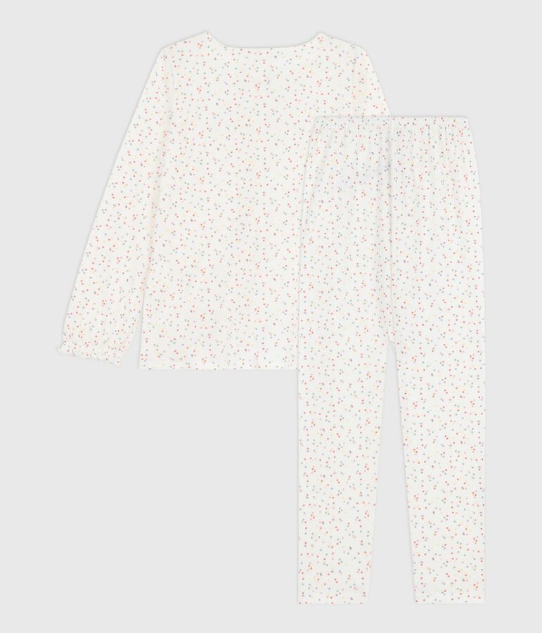 Pijama infantil de algod&oacute;n con estampado de lunares blanco/multicolor