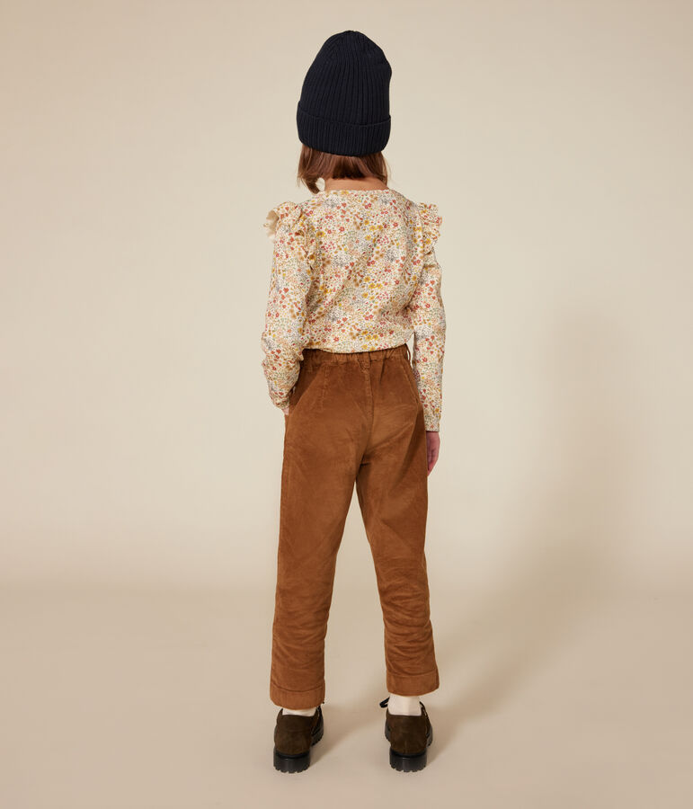 Camiseta de manga larga de punto para ni&ntilde;a crudo/multicolor