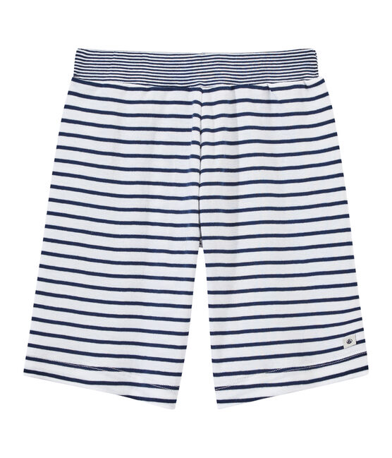 Short rayado para niño blanco ECUME/azul MEDIEVAL