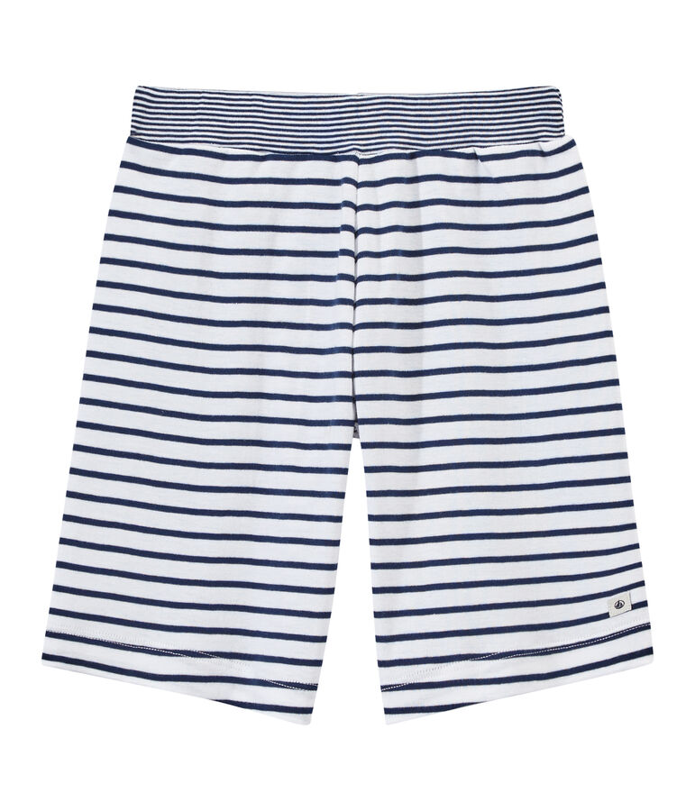 Short rayado para ni&ntilde;o blanco/azul