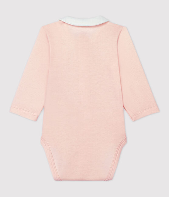 Body rosa con cuello de bebé de algodón orgánico rosa FLEUR