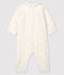 Pijama enterizo sin pies con lunares de bebé niña de algodón ecológico blanco MARSHMALLOW/blanco MULTICO