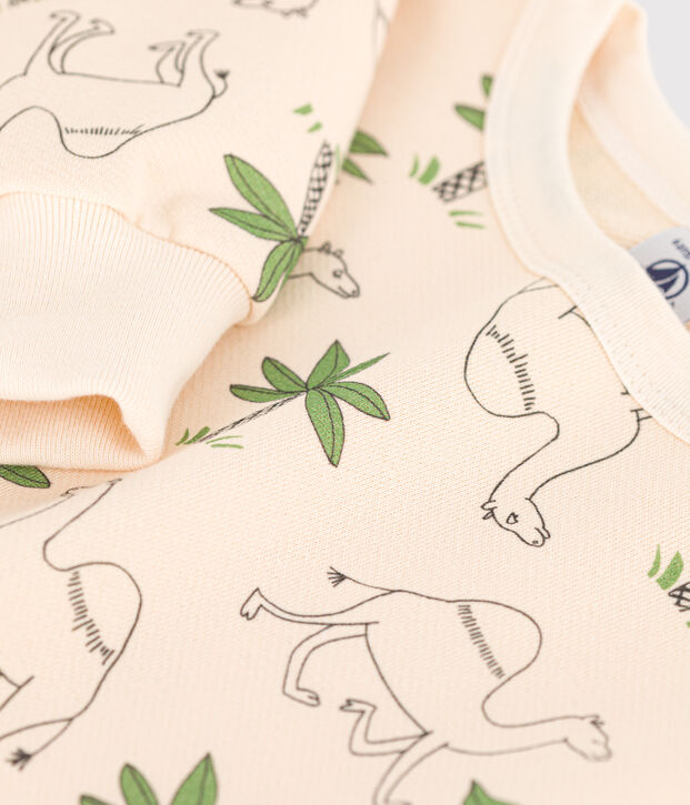 Sudadera de mulet&oacute;n afelpado para ni&ntilde;o/ni&ntilde;a crudo/multicolor