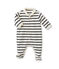 Pijama de bebé rayado con cuello blusa beige COQUILLE/azul ABYSSE
