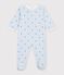 Pijama de mulet&oacute;n para beb&eacute; con abertura trasera y estampado de estrellas blanco/multicolor