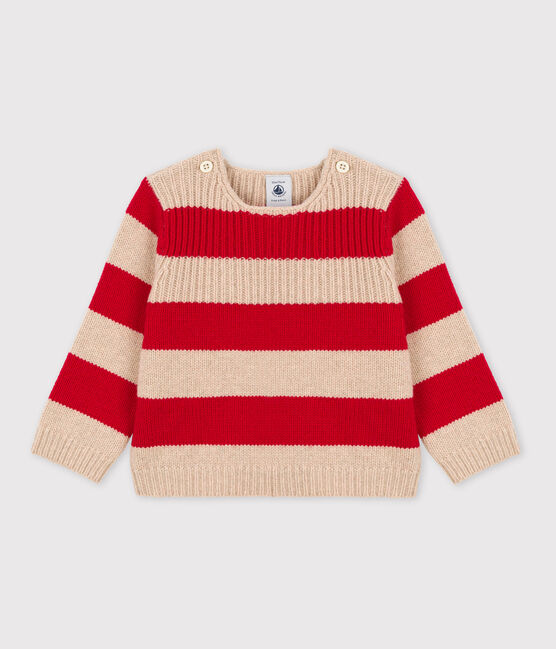 Jersey de punto tricotado de lana y algodón a rayas para bebé TRENCH/ STOP