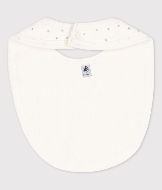 Babero de bebé de algodón ecológico blanco MARSHMALLOW/gris GRIS