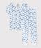 Pijama de manga corta con monos de algodón de niño blanco MARSHMALLOW/azul BRASIER