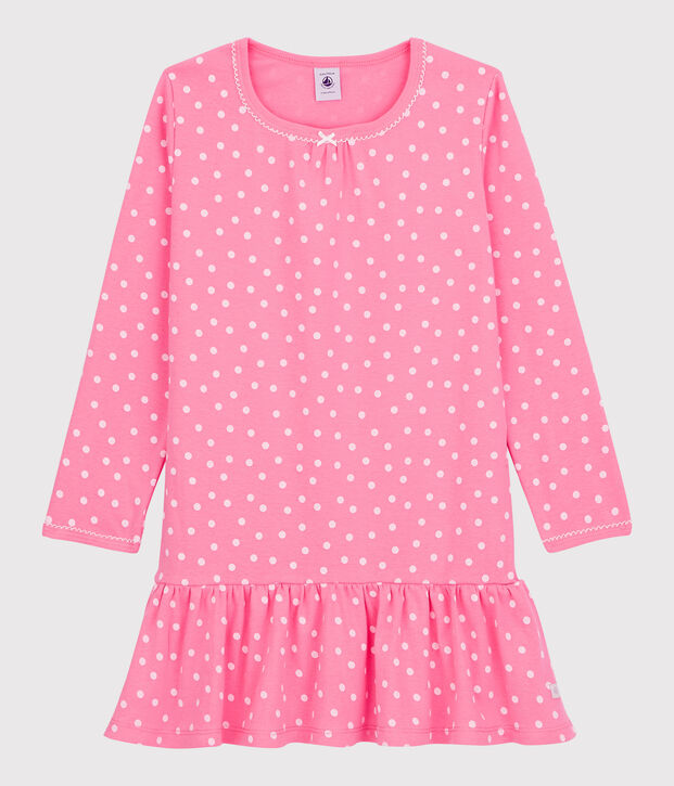 Camis&oacute;n con volantes de ni&ntilde;a de algod&oacute;n rosa/blanco