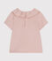Blusa de manga corta de punto para bebé rosa SALINE