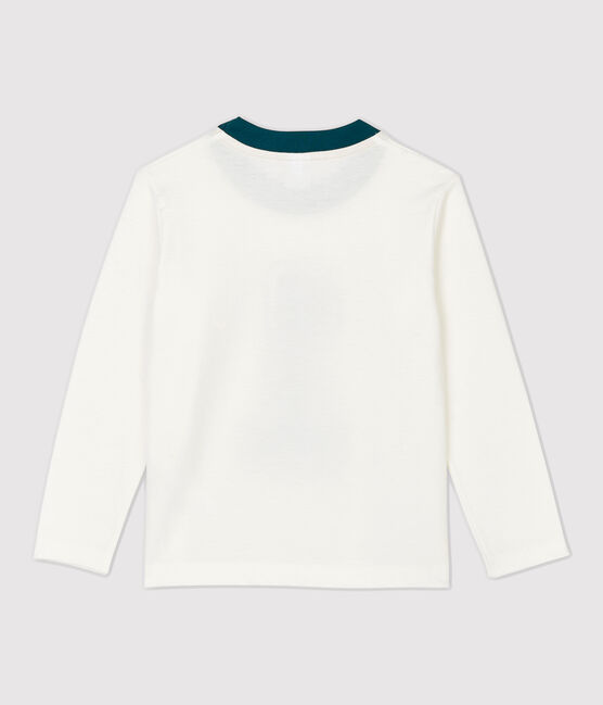 Camiseta de manga larga de algodón de niño blanco MARSHMALLOW 1