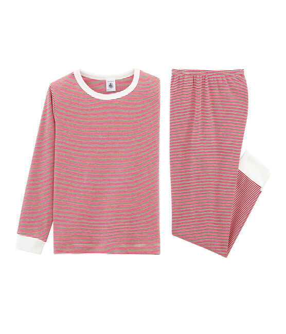 Pijama de punto para niño rojo TERKUIT/blanco MARSHMALLOW