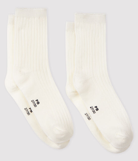Juego de 2 de pares de calcetines de niño blanco ECUME