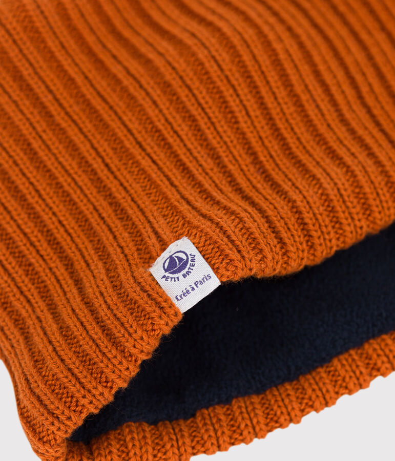 Cuello de punto tricotado con forro polar reciclado para beb&eacute; marron