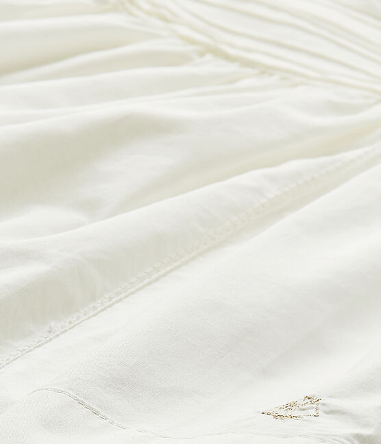 Vestido de niña en popelina blanco MARSHMALLOW