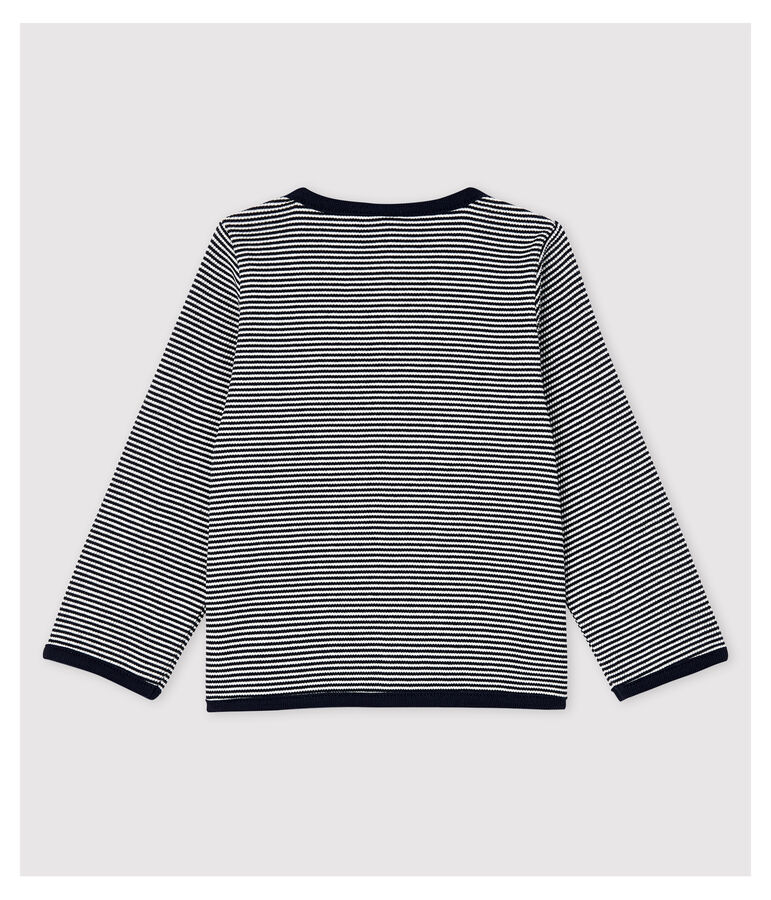 Rebeca de mil rayas de canal&eacute; 2x2 de beb&eacute; ni&ntilde;a azul/blanco