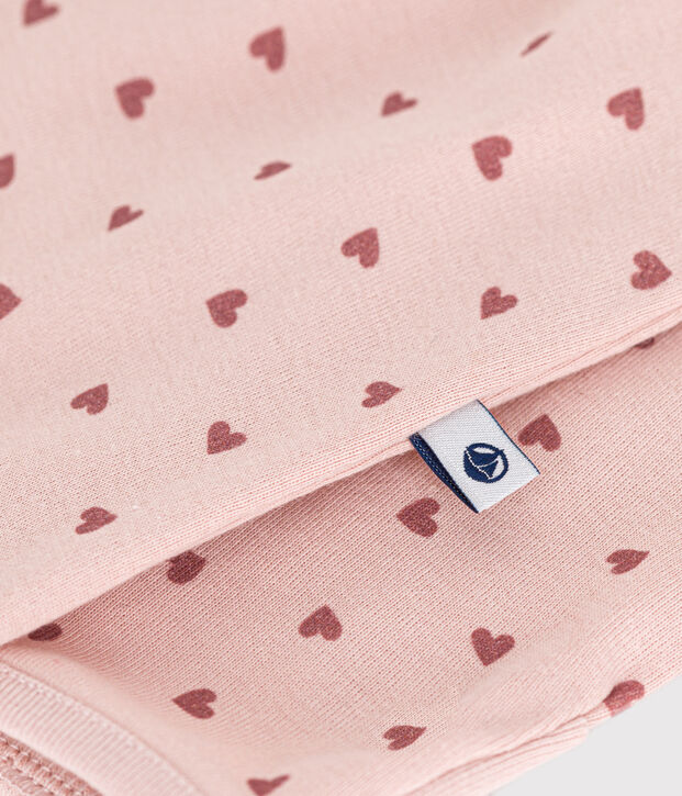 Pijama de algod&oacute;n estampado para beb&eacute; rosa/rosa
