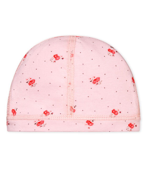 Gorro nacimiento estampado para bebé unisex rosa VIENNE/blanco MULTICO