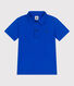 Polo infantil de algodón liso de manga corta