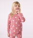 Pijama infantil de algodón con estampado de corazón